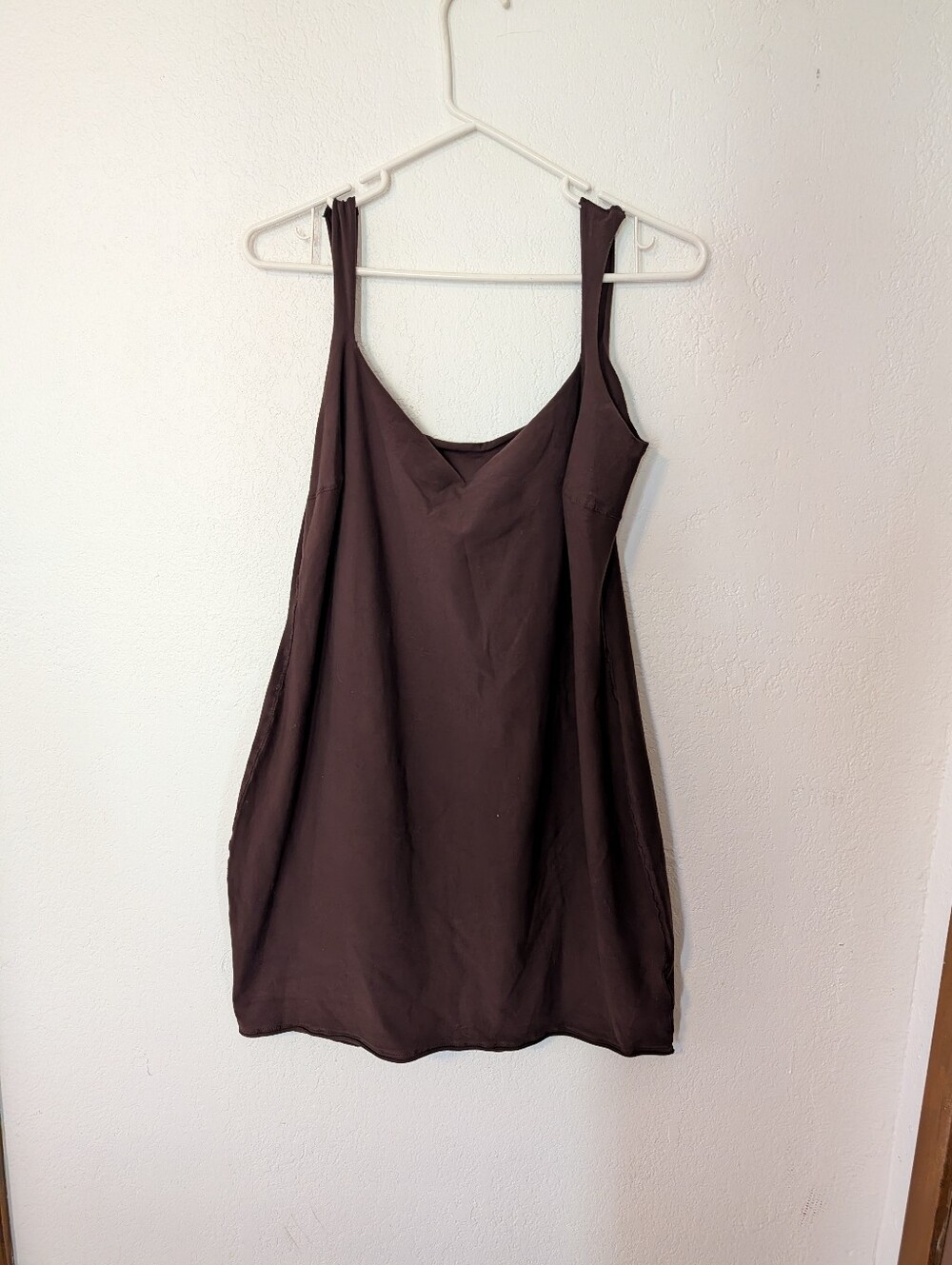 SKIMS Cotton Jersey Mini Dress Brown 2X Bodycon Casual Minimalist Pre Owned